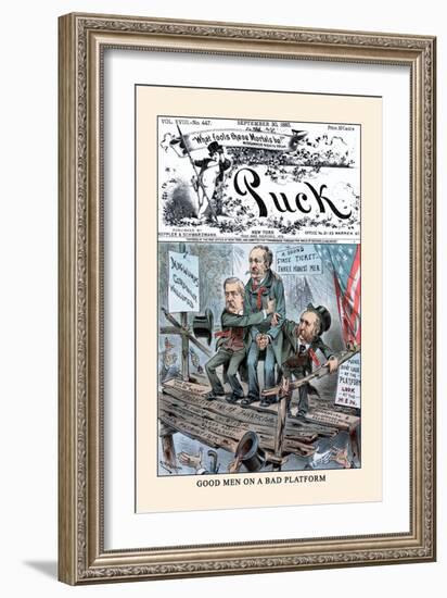 Puck Magazine: Good Men on a Bad Platform-Eugene Zimmerman-Framed Art Print