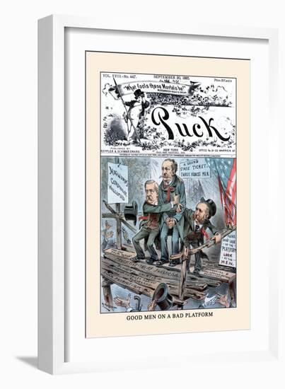 Puck Magazine: Good Men on a Bad Platform-Eugene Zimmerman-Framed Art Print