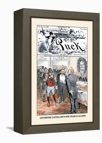 Puck Magazine: Governor Cleveland's New Year's Callers-Frederick Burr Opper-Framed Stretched Canvas