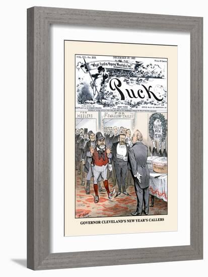 Puck Magazine: Governor Cleveland's New Year's Callers-Frederick Burr Opper-Framed Art Print