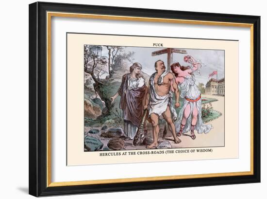 Puck Magazine: Hercules at the Cross-Roads-null-Framed Art Print