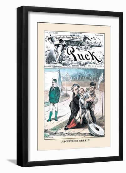 Puck Magazine: Judge Folger Will Run-Joseph Keppler-Framed Art Print