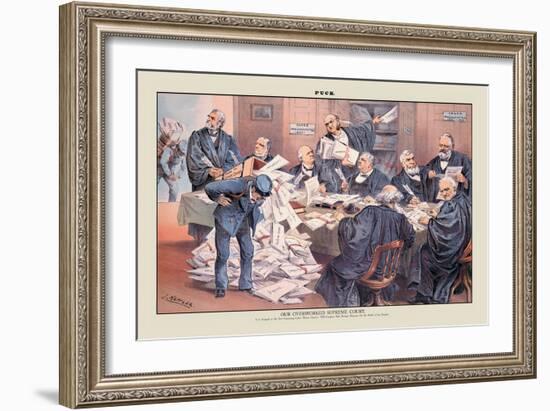 Puck Magazine: Our Overworked Supreme Court-Joseph Keppler-Framed Art Print