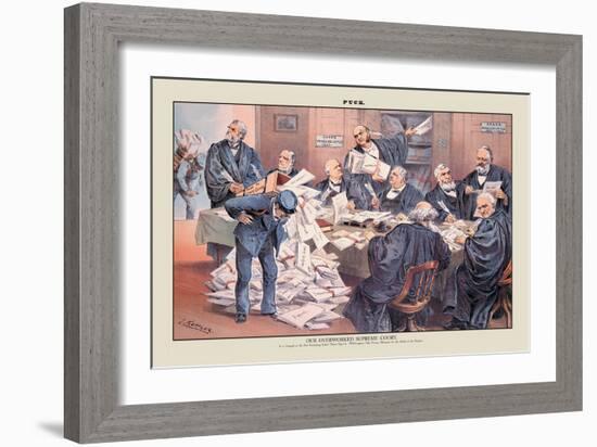 Puck Magazine: Our Overworked Supreme Court-Joseph Keppler-Framed Art Print