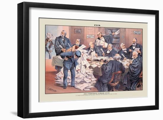 Puck Magazine: Our Overworked Supreme Court-Joseph Keppler-Framed Art Print