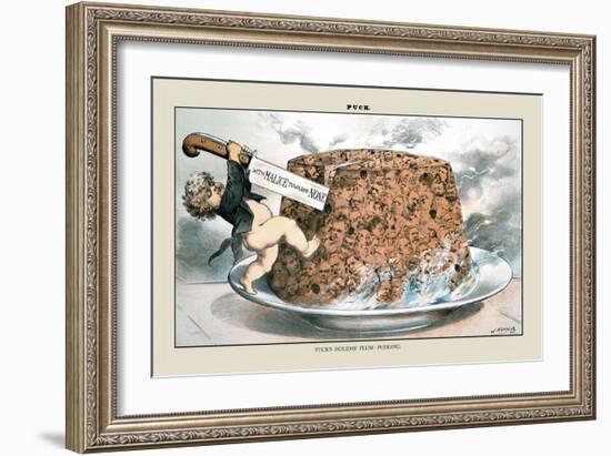 Puck Magazine: Puck's Holiday Plum-Pudding-Joseph Keppler-Framed Art Print
