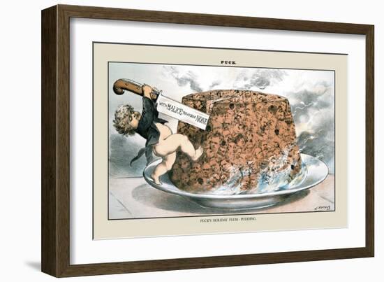 Puck Magazine: Puck's Holiday Plum-Pudding-Joseph Keppler-Framed Art Print