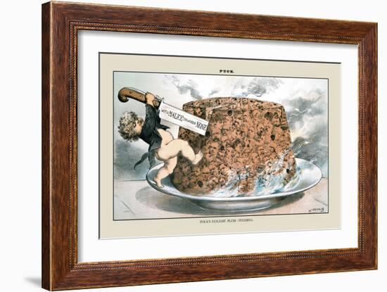 Puck Magazine: Puck's Holiday Plum-Pudding-Joseph Keppler-Framed Art Print