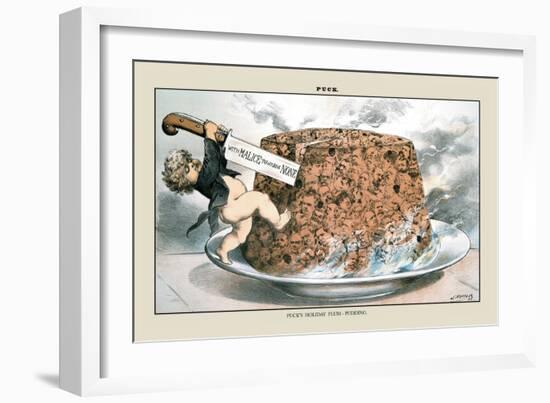 Puck Magazine: Puck's Holiday Plum-Pudding-Joseph Keppler-Framed Art Print