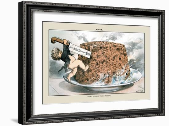 Puck Magazine: Puck's Holiday Plum-Pudding-Joseph Keppler-Framed Art Print