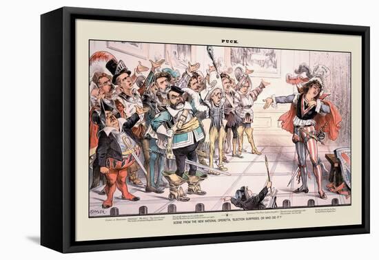 Puck Magazine: Scene from the New National Operetta-Joseph Keppler-Framed Stretched Canvas