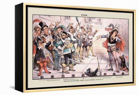 Puck Magazine: Scene from the New National Operetta-Joseph Keppler-Framed Stretched Canvas