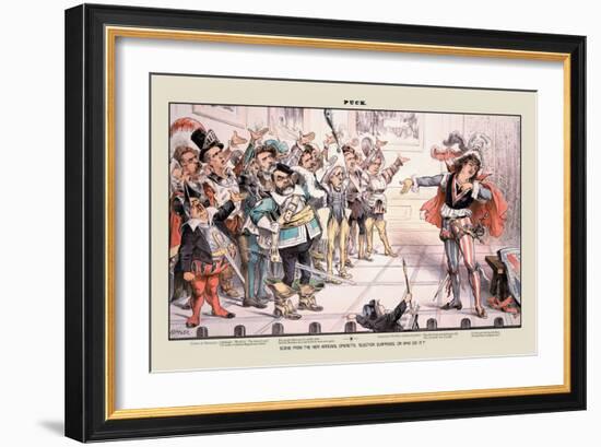 Puck Magazine: Scene from the New National Operetta-Joseph Keppler-Framed Art Print