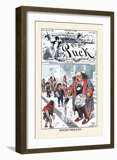 Puck Magazine: Spoiling Their Slide-Frederick Burr Opper-Framed Art Print