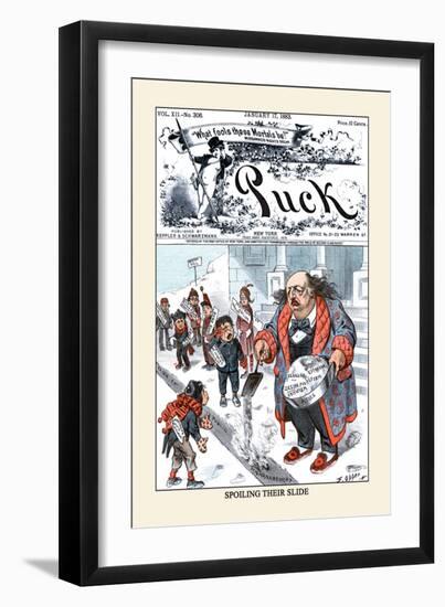 Puck Magazine: Spoiling Their Slide-Frederick Burr Opper-Framed Art Print