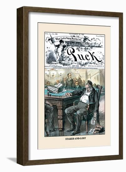 Puck Magazine: Staked And-Lost-Bernhard Gillam-Framed Art Print