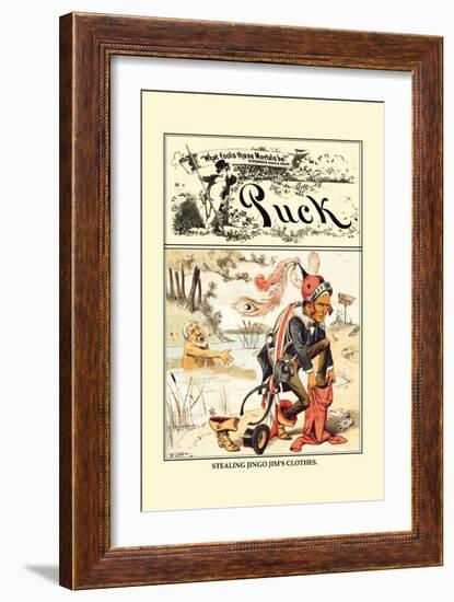 Puck Magazine: Stealing Jingo Jim's Clothes-Frederick Burr Opper-Framed Art Print