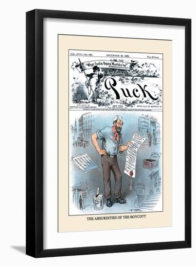 Puck Magazine: The Absurdities of the Boycott-Frederick Burr Opper-Framed Art Print