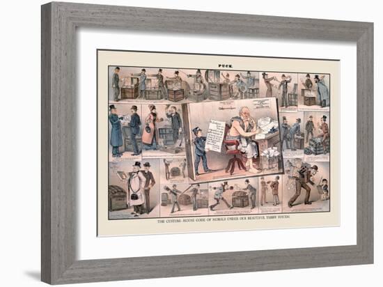 Puck Magazine: The Custom-House Code of Morals-Frederick Burr Opper-Framed Art Print