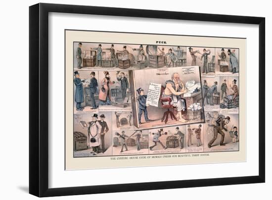 Puck Magazine: The Custom-House Code of Morals-Frederick Burr Opper-Framed Art Print