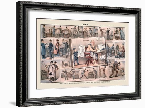 Puck Magazine: The Custom-House Code of Morals-Frederick Burr Opper-Framed Art Print