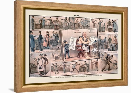 Puck Magazine: The Custom-House Code of Morals-Frederick Burr Opper-Framed Stretched Canvas