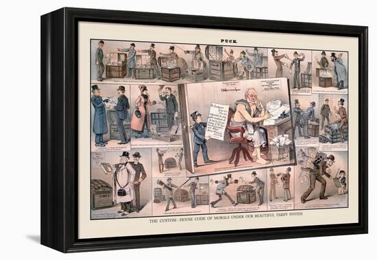 Puck Magazine: The Custom-House Code of Morals-Frederick Burr Opper-Framed Stretched Canvas