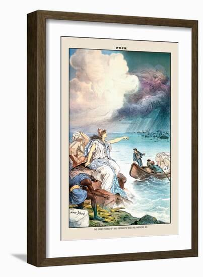 Puck Magazine: The Great Floods of 1883-Joseph Keppler-Framed Art Print