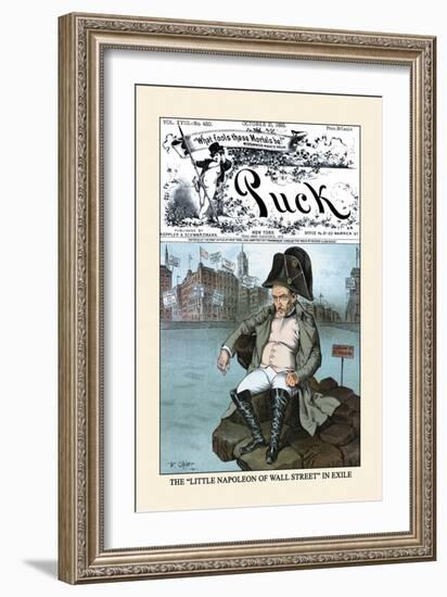 Puck Magazine: The Little Napoleon of Wall Street in Exile-Frederick Burr Opper-Framed Art Print