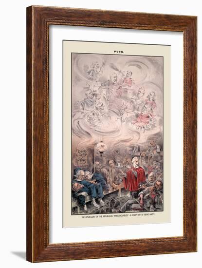 Puck Magazine: The Opium-Joint of the Republican-Eugene Zimmerman-Framed Art Print