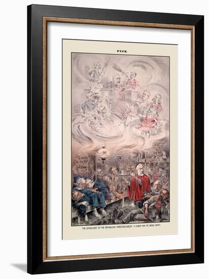 Puck Magazine: The Opium-Joint of the Republican-Eugene Zimmerman-Framed Art Print
