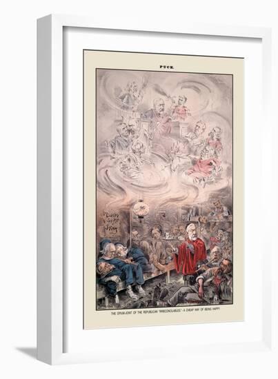 Puck Magazine: The Opium-Joint of the Republican-Eugene Zimmerman-Framed Art Print