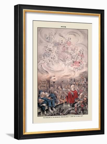 Puck Magazine: The Opium-Joint of the Republican-Eugene Zimmerman-Framed Art Print