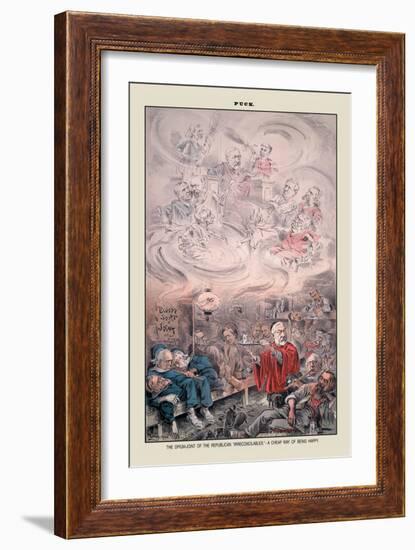 Puck Magazine: The Opium-Joint of the Republican-Eugene Zimmerman-Framed Art Print