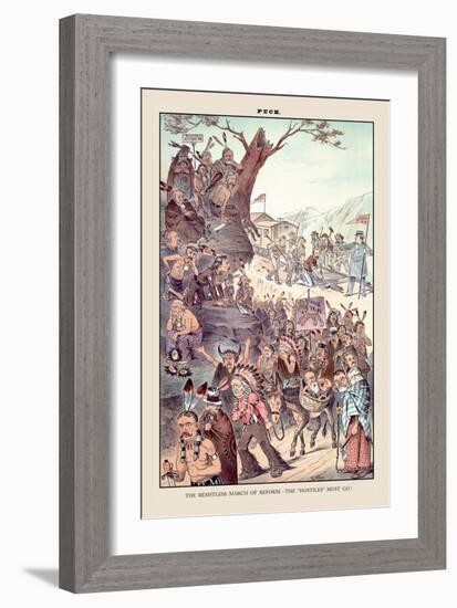 Puck Magazine: The Resistless March of Reform-Frederick Burr Opper-Framed Art Print