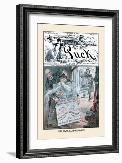 Puck Magazine: The Rival Sandwich-Men-Eugene Zimmerman-Framed Art Print