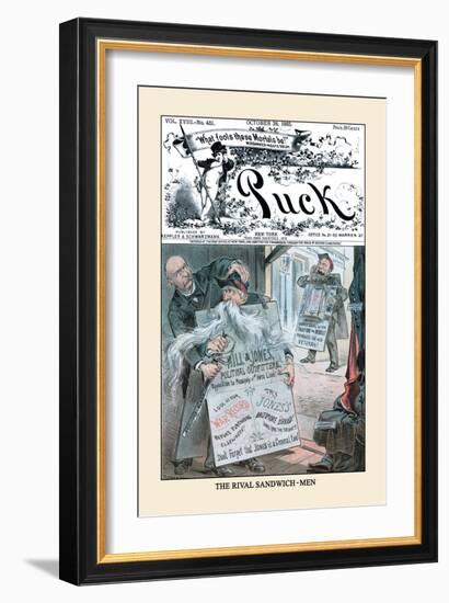 Puck Magazine: The Rival Sandwich-Men-Eugene Zimmerman-Framed Art Print