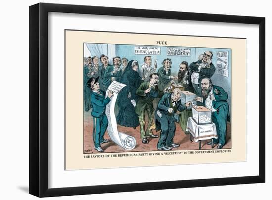 Puck Magazine: The Saviors of the Republican Party-Frederick Burr Opper-Framed Art Print