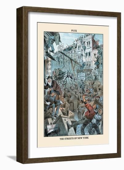 Puck Magazine: The Streets of New York-Eugene Zimmerman-Framed Art Print