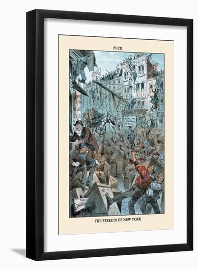 Puck Magazine: The Streets of New York-Eugene Zimmerman-Framed Art Print