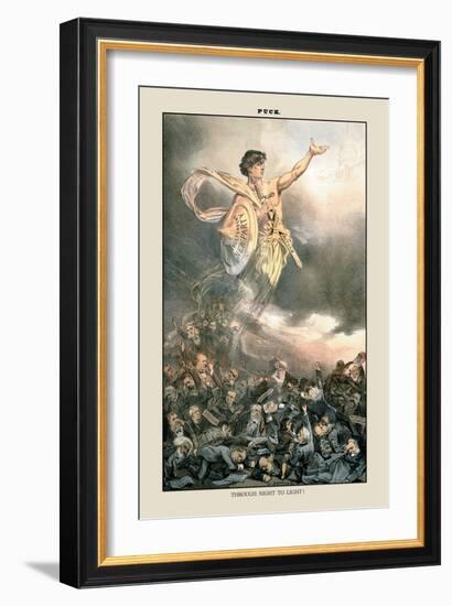 Puck Magazine: Through Night to Light-Joseph Keppler-Framed Art Print