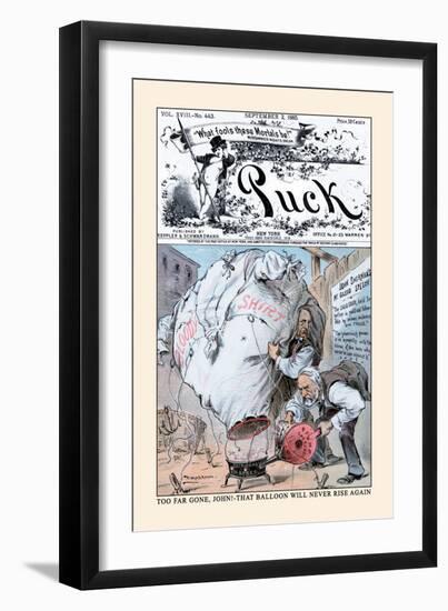 Puck Magazine: Too Far Gone, John!-Eugene Zimmerman-Framed Art Print