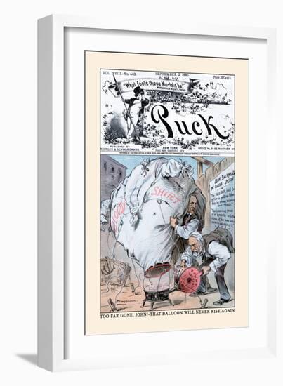 Puck Magazine: Too Far Gone, John!-Eugene Zimmerman-Framed Art Print