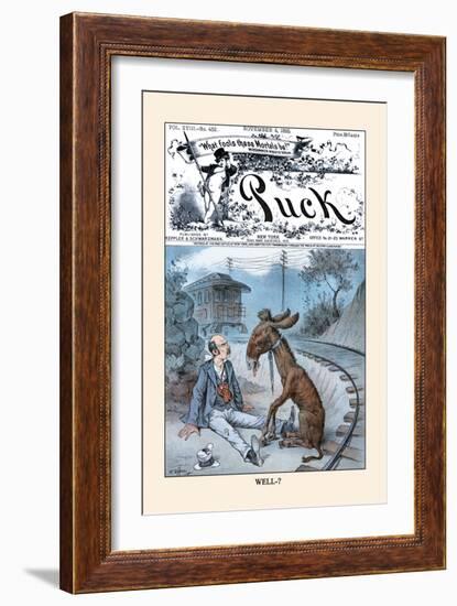 Puck Magazine: Well?-Frederick Burr Opper-Framed Art Print