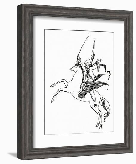 Puck on Pegasus, 1894-Aubrey Beardsley-Framed Giclee Print