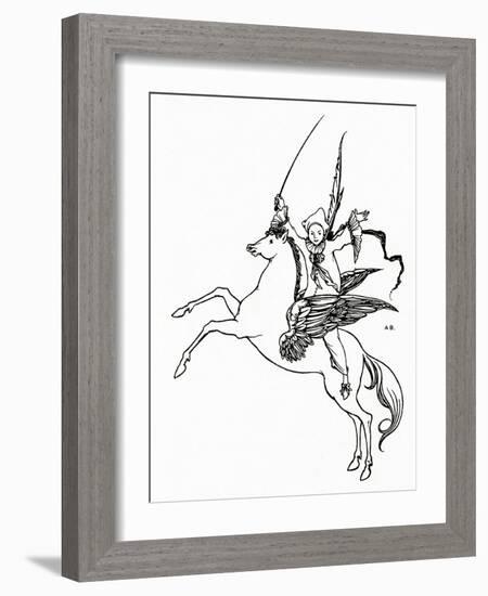 Puck on Pegasus, 1894-Aubrey Beardsley-Framed Giclee Print