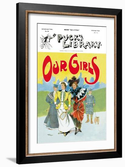 Puck's Library: Our Girls-null-Framed Art Print