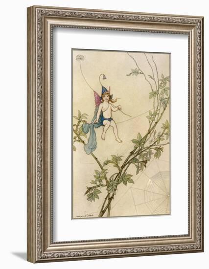 Puck Seated on a Spider's Thread-Warwick Goble-Framed Photographic Print