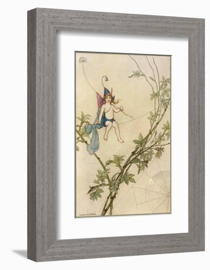 Puck Seated on a Spider's Thread-Warwick Goble-Framed Photographic Print