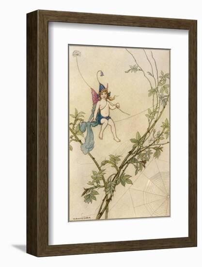 Puck Seated on a Spider's Thread-Warwick Goble-Framed Photographic Print